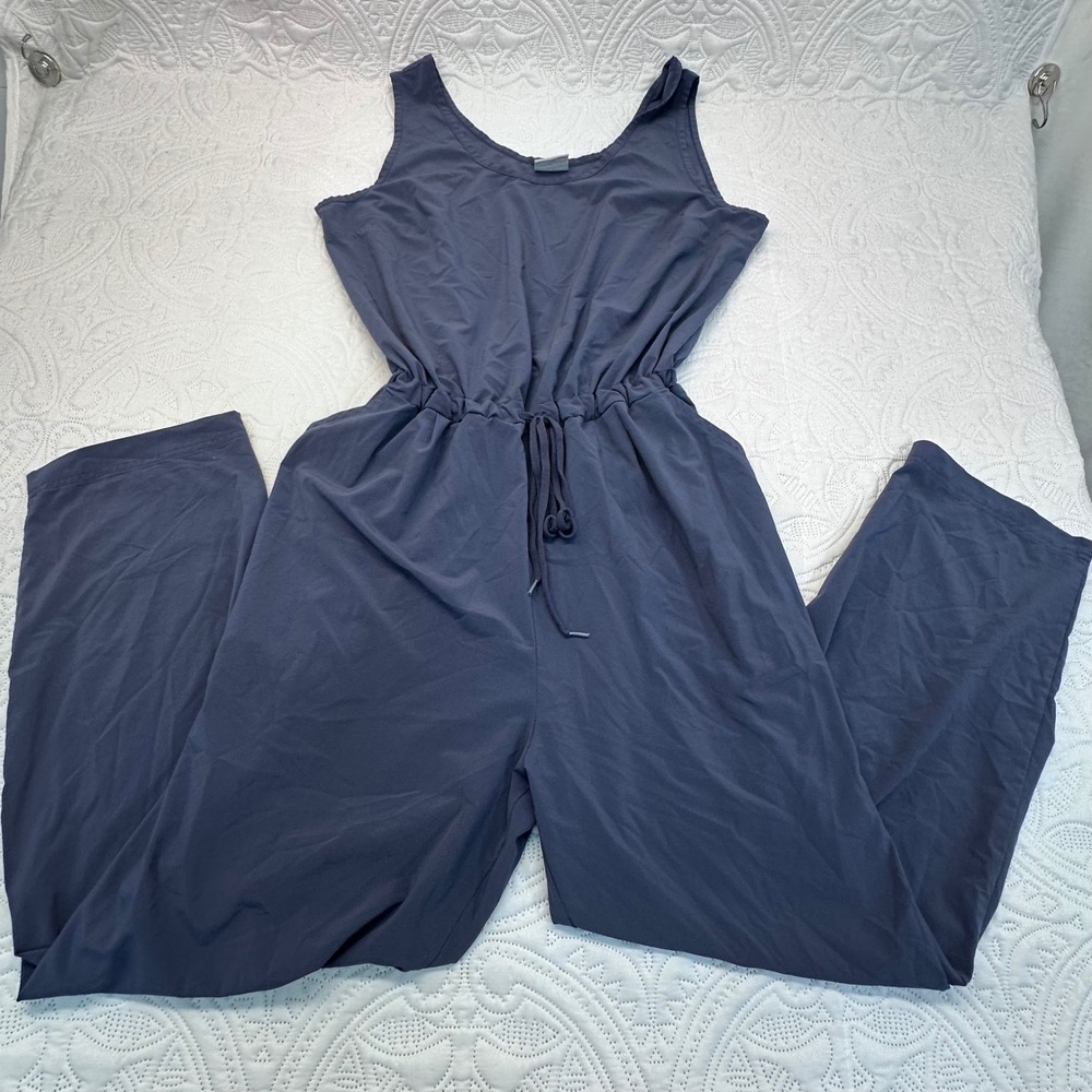 Columbia Womens XL Navy Blue Sleeveless Drawstring Waist Pocketed Jumpsuit